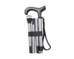 Metallic Silver Carbon Fiber Clover Cane